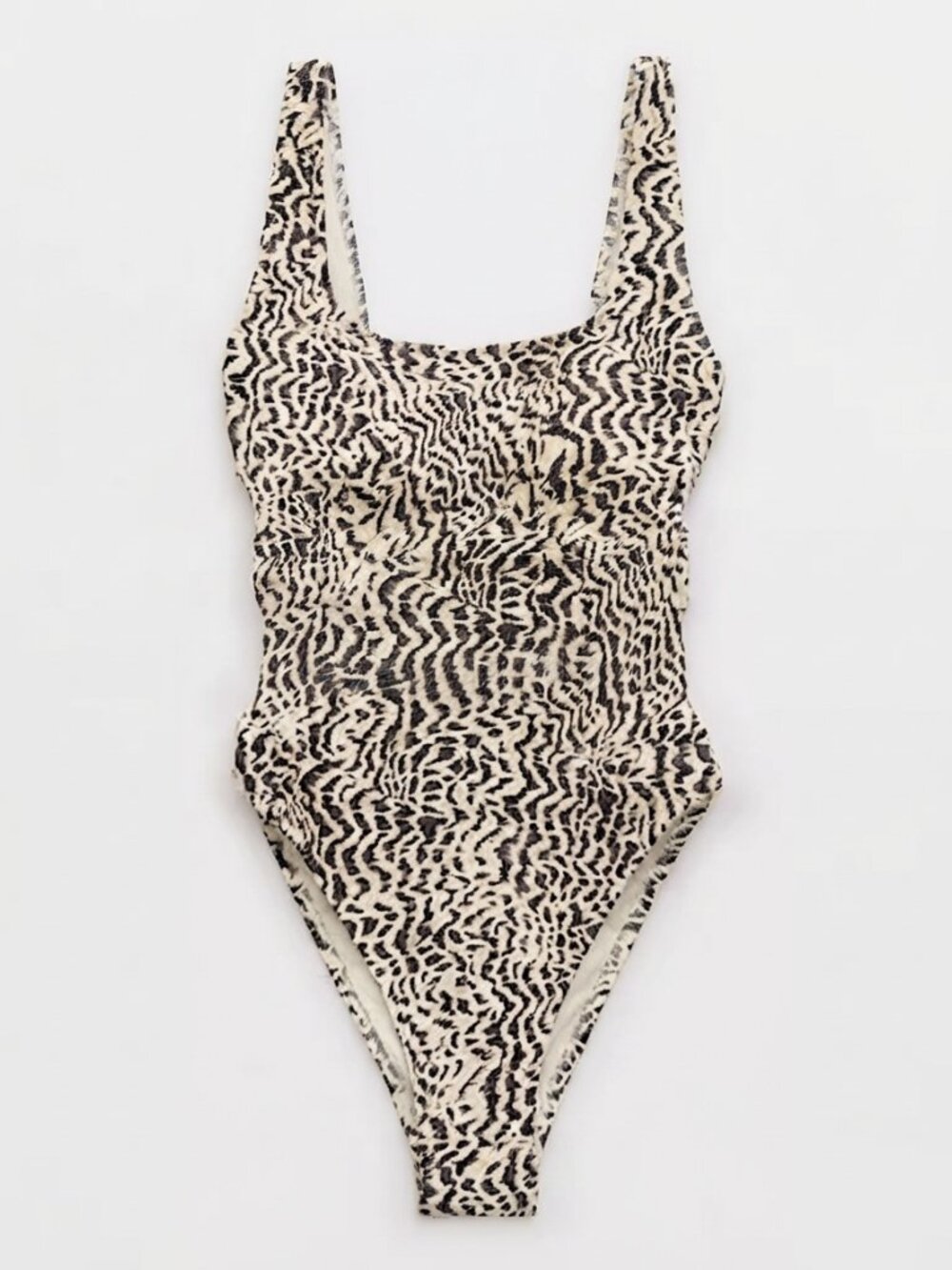NEW Aerie Leopard High Cut Scoop One Piece Swimsuit Medium 39952